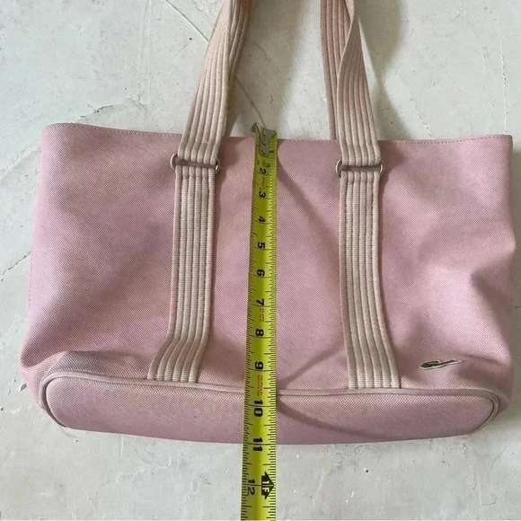 Lacoste PVC Tote Bag Baby Pink Canvas Handles Y2K Shoulder Bag Matching Wallet - Picture 15 of 16